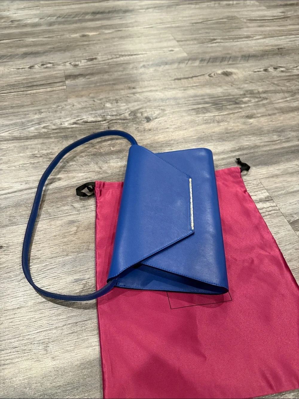 Jill Haber Leather Clutch Bag with Detachable Strap